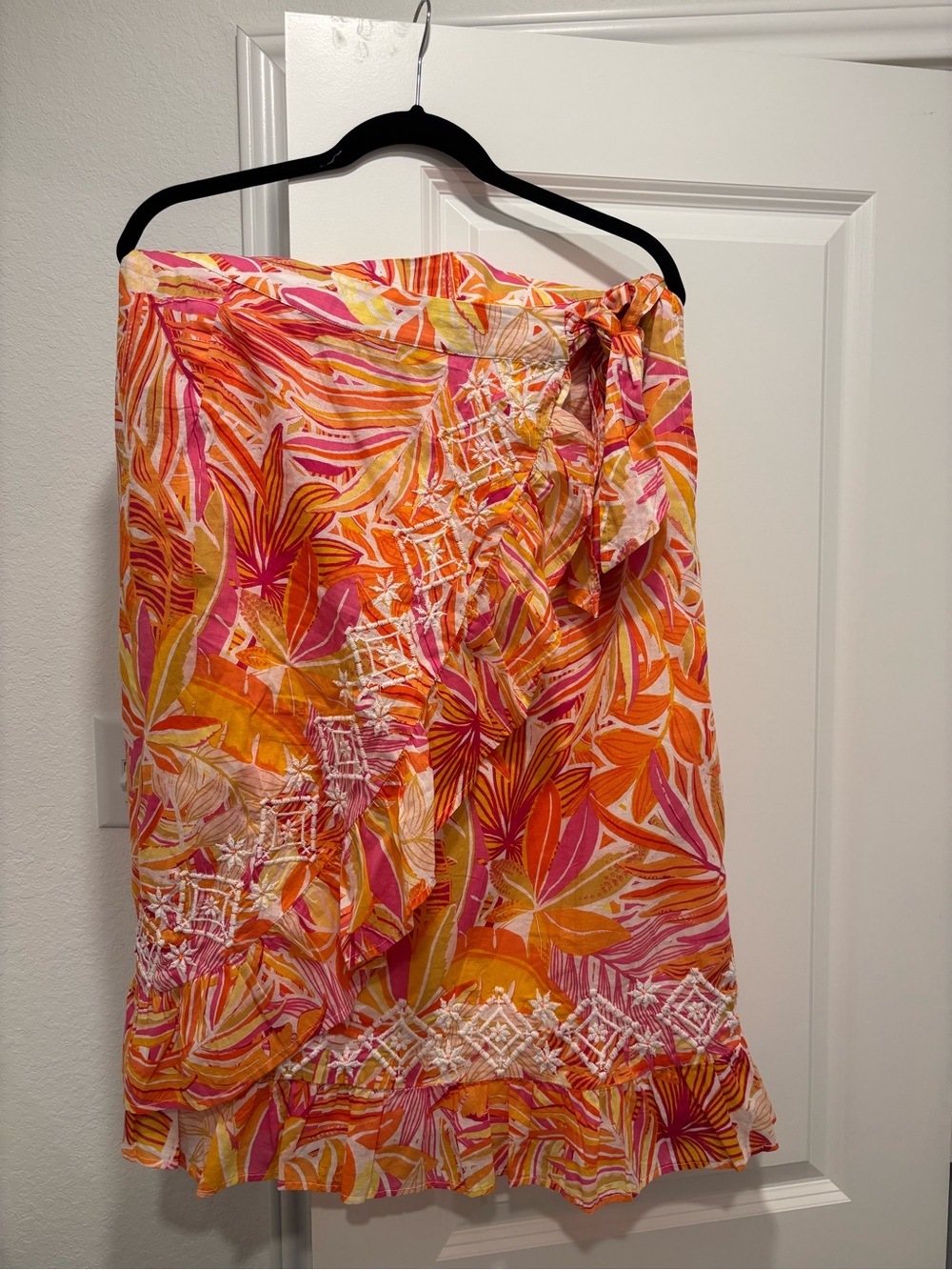 C&C California Pink & Orange Tropical Wrap Skirt